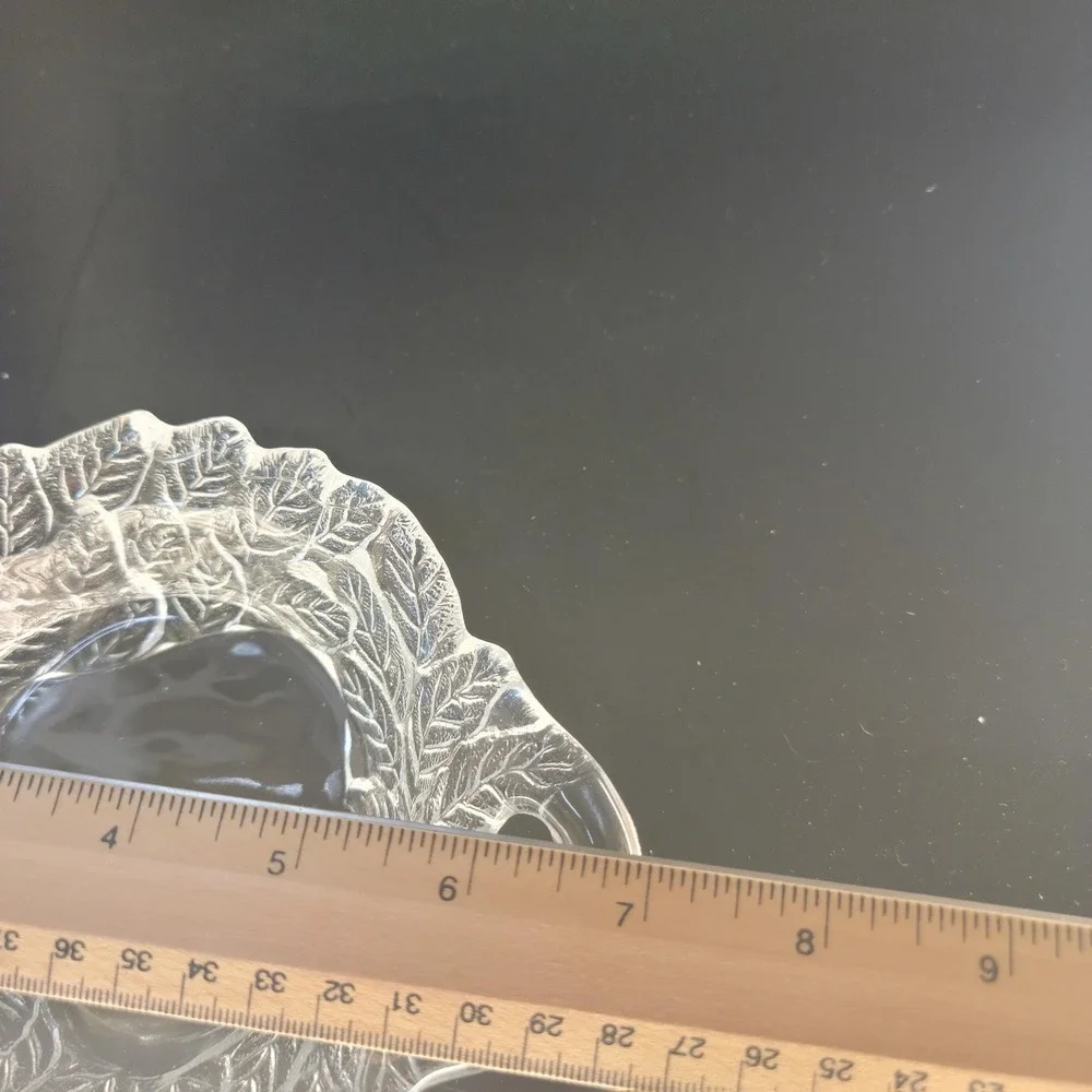 Vintage Indiana Glass Avocado Sweet Pear Clear Glass Relish Pickle Dish